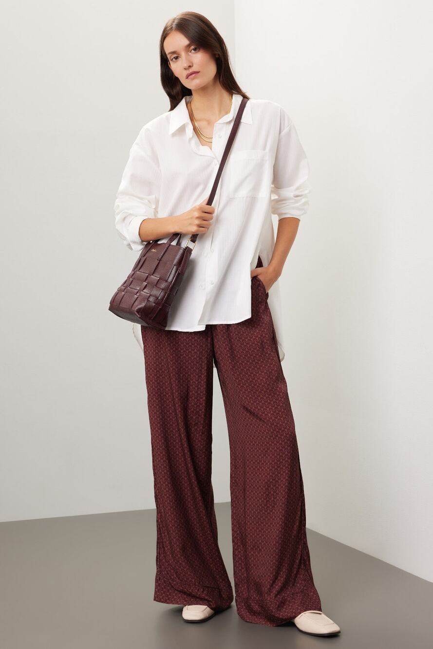 Splendid Lumi Geometric Print Wide Leg Drapey Pull-On Pants Size XL